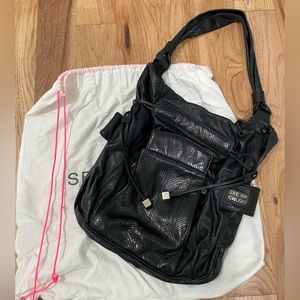 See by Chloe Black Leather bag with snake skin details